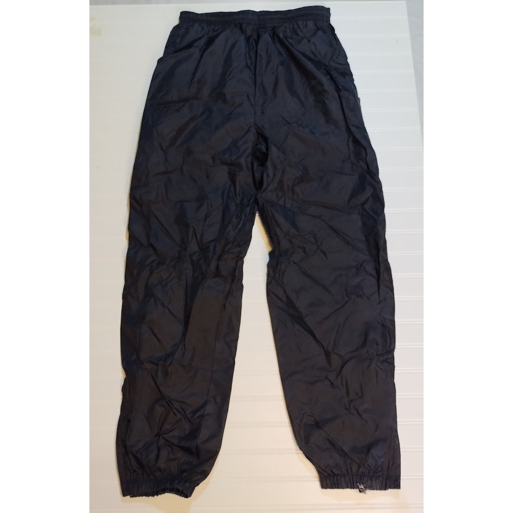 AthleTech Windbreaker Black‎ Athletic Track Pants Elastic Waist Size M Retro
